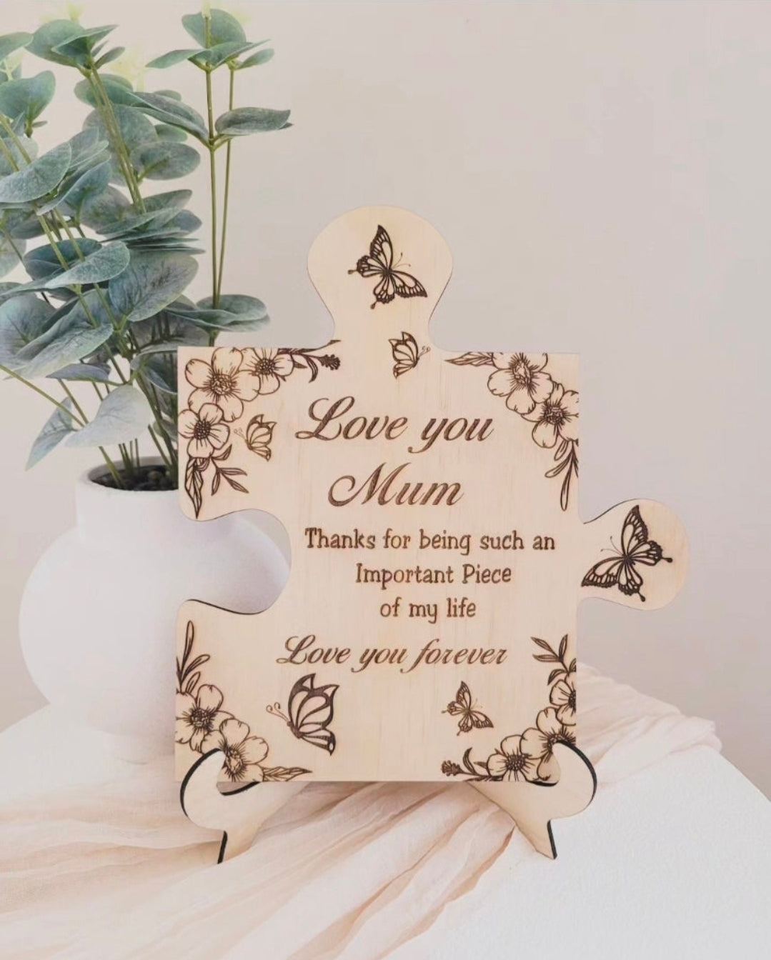 Puzzle piece Mum Plaque alternate view