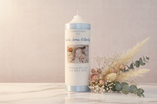 Personalised Baptism Candle Set — handmade in Australia by Gently Made