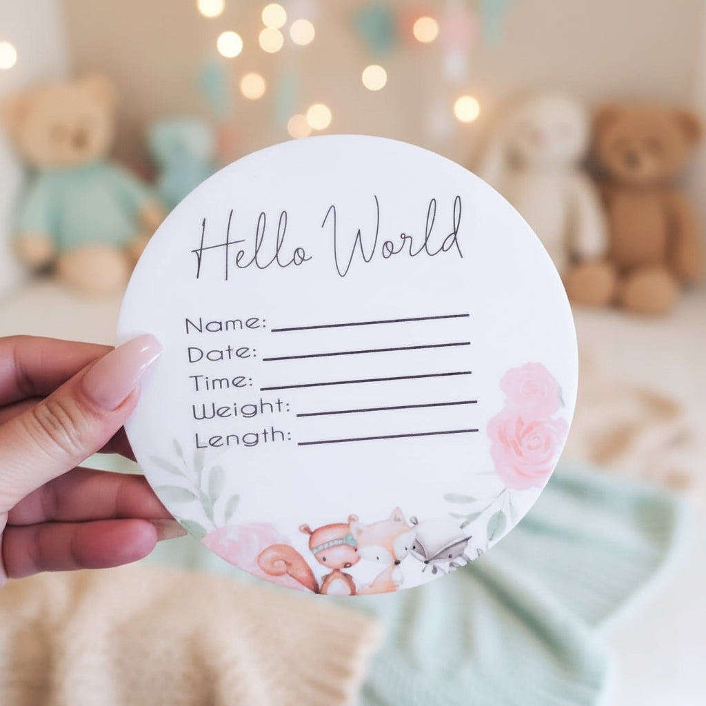 Birth Announcement Plaque | Hello World additional view 5