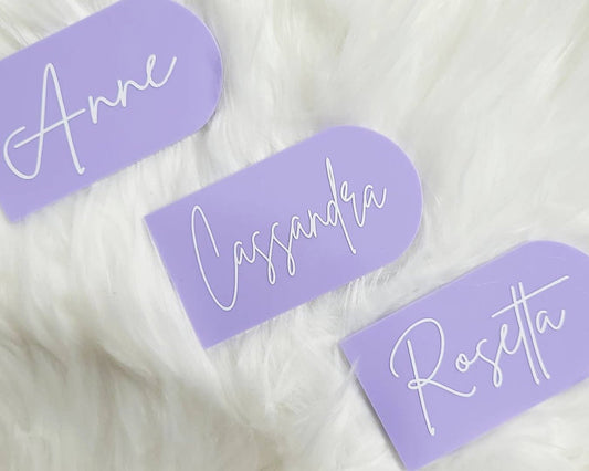 Personalised Acrylic Table Place Cards by Gently Made