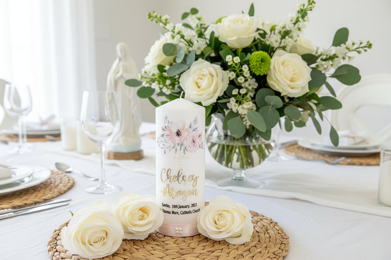 "Pearl" Baptism | Christening Candle by Gently Made