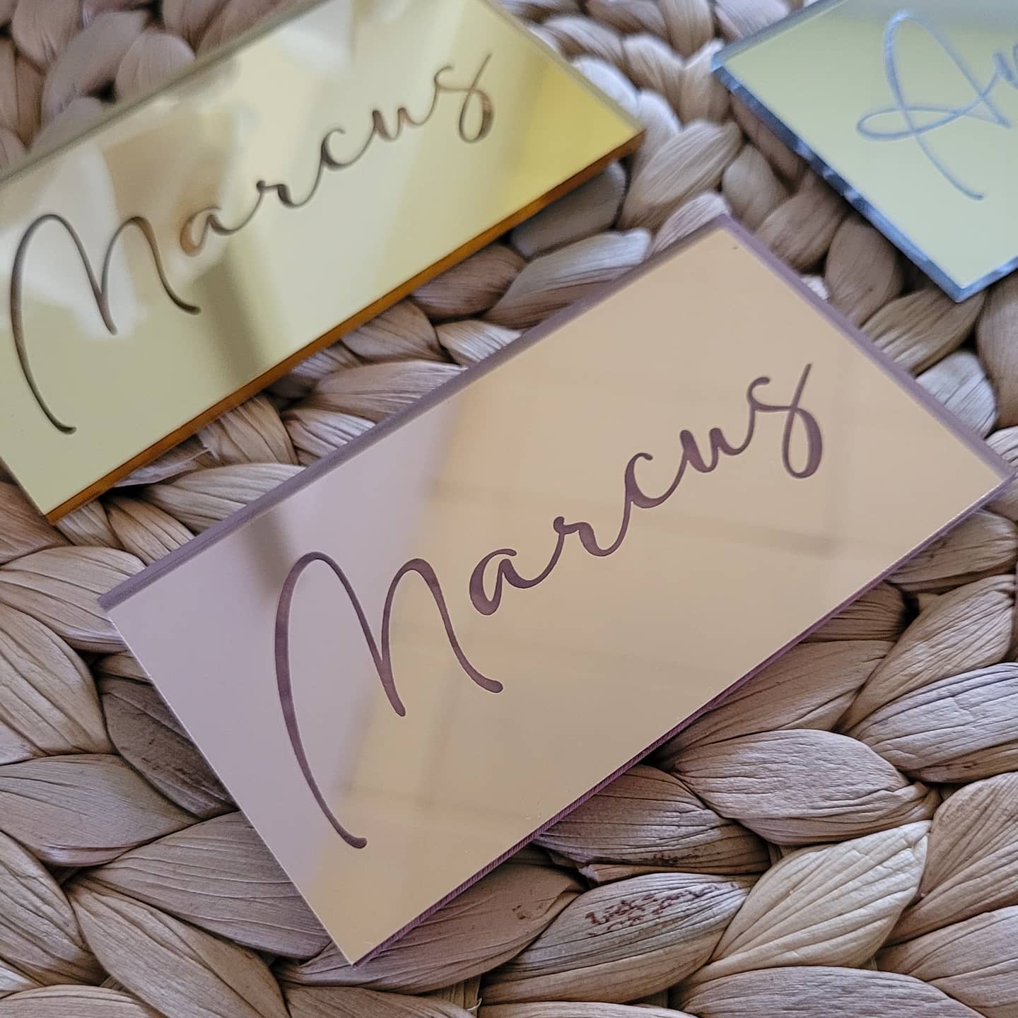 Personalised Acrylic Table Place Cards detail view