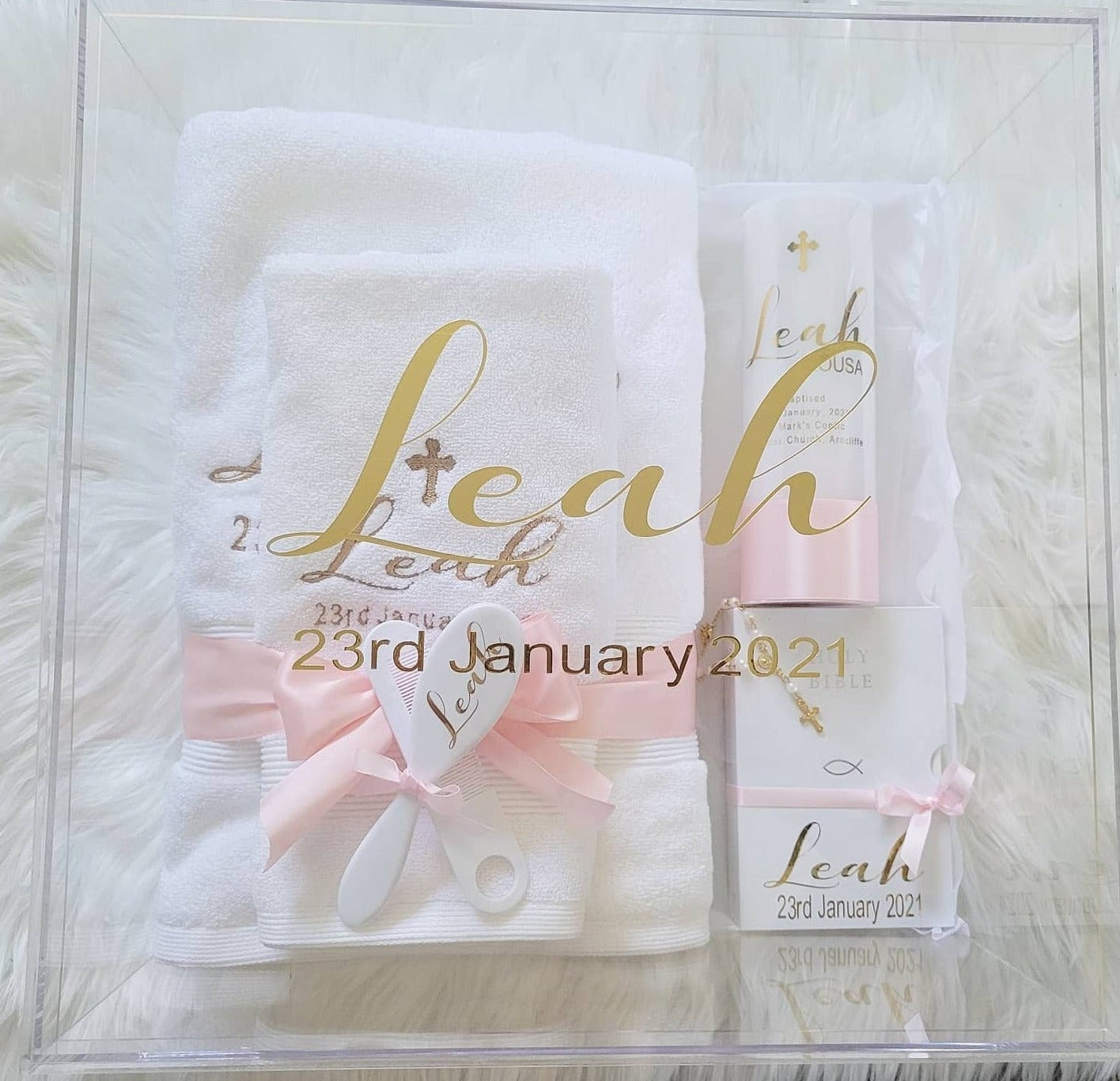 "blush" Acrylic Baptism Package detail view