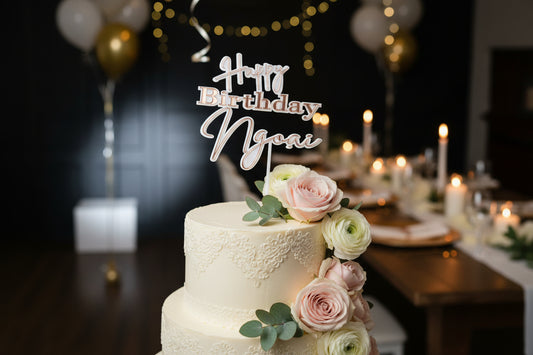 Double Layer Birthday Cake Topper by Gently Made