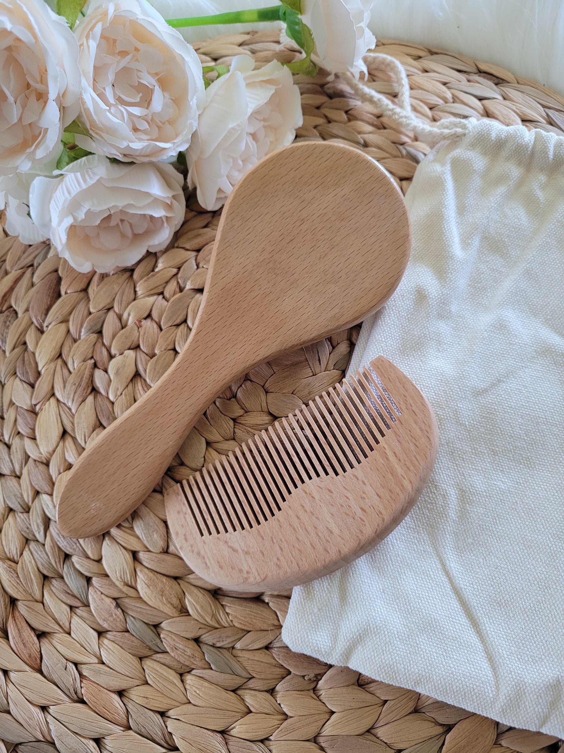 Wooden Baby Brush Set | Personalised Brush Set detail view