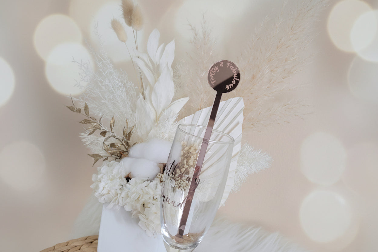 Personalised Acrylic Drink stirrers detail view