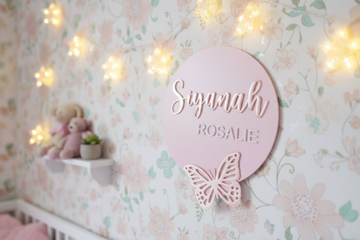 Butterfly Name Plaque by Gently Made