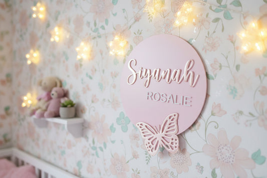 Butterfly Name Plaque by Gently Made