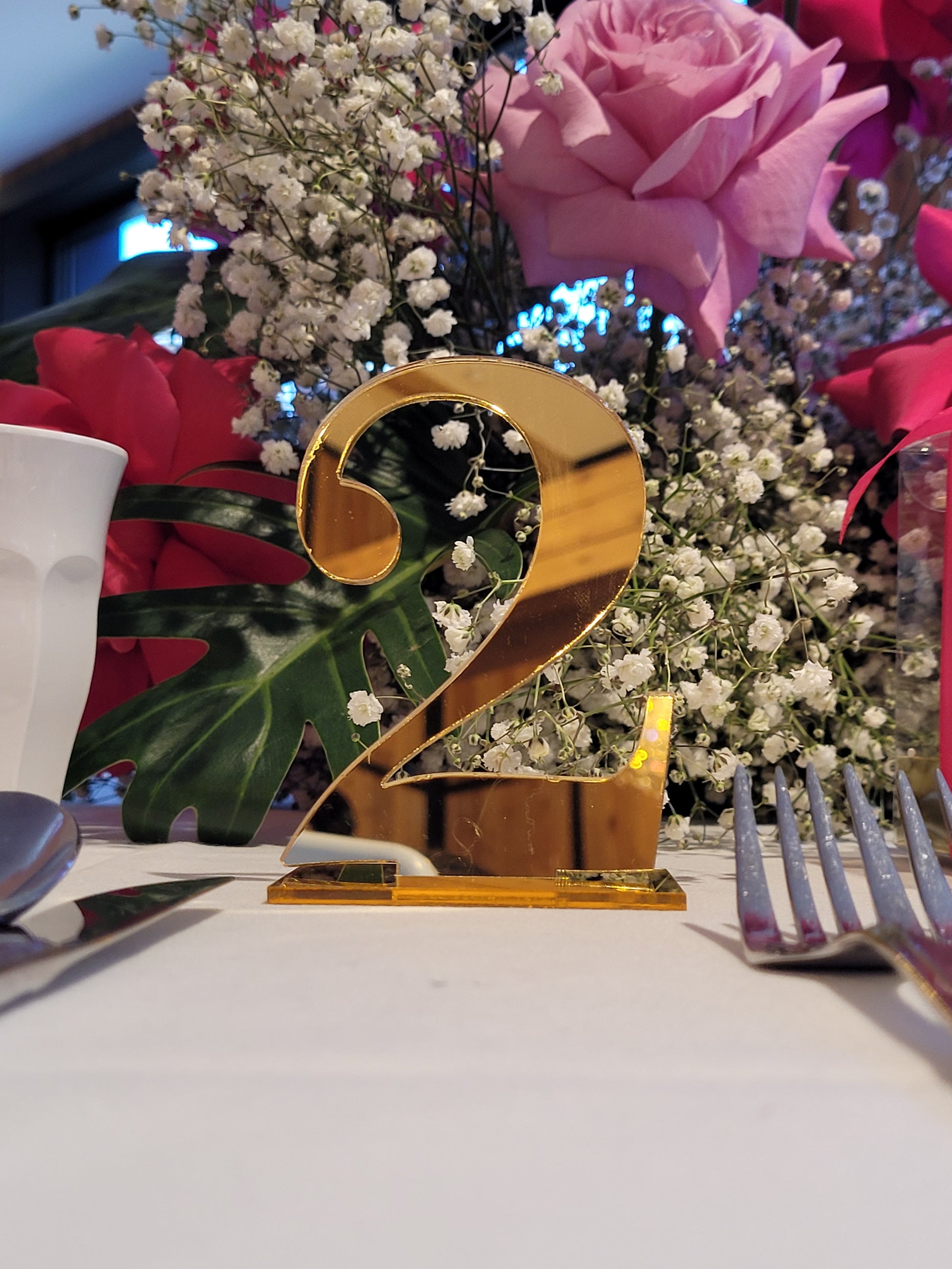 Table Numbers | Acrylic Numbers personalised detail