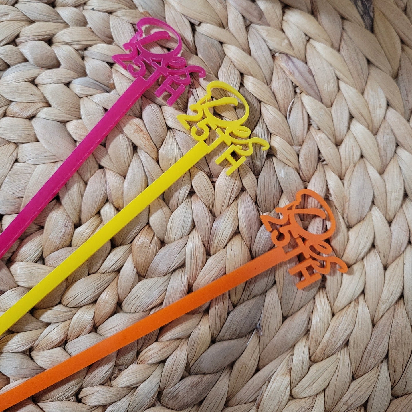 Personalised Acrylic Cocktail Stirrers by Gently Made