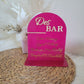Acrylic Bar Table Menu personalised detail