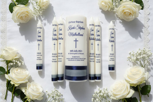 Classic Sheer Wrap Baptism | Christening Candle by Gently Made