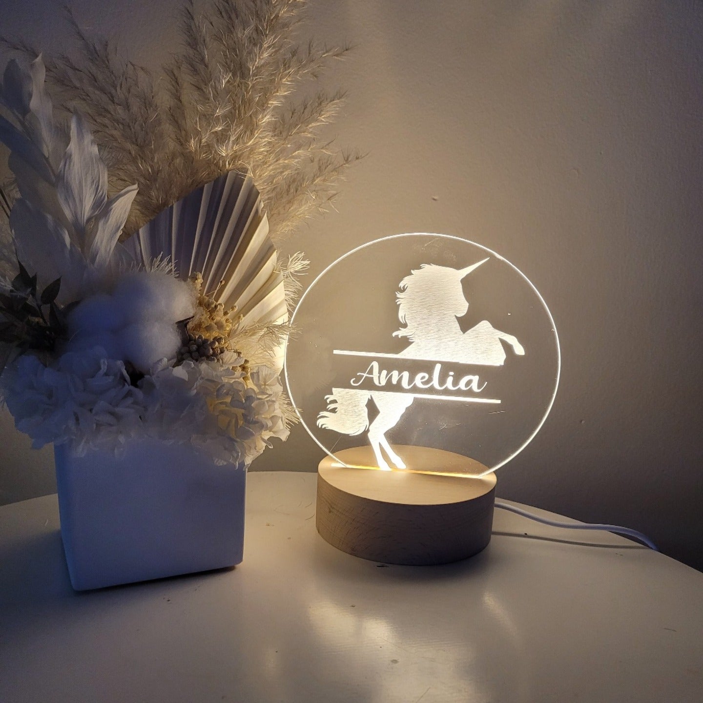 Personalised Unicorn Night Light by Gently Made