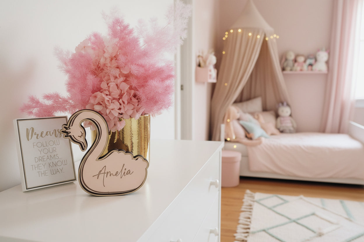 Personalised Mirror Swan Keepsake by Gently Made