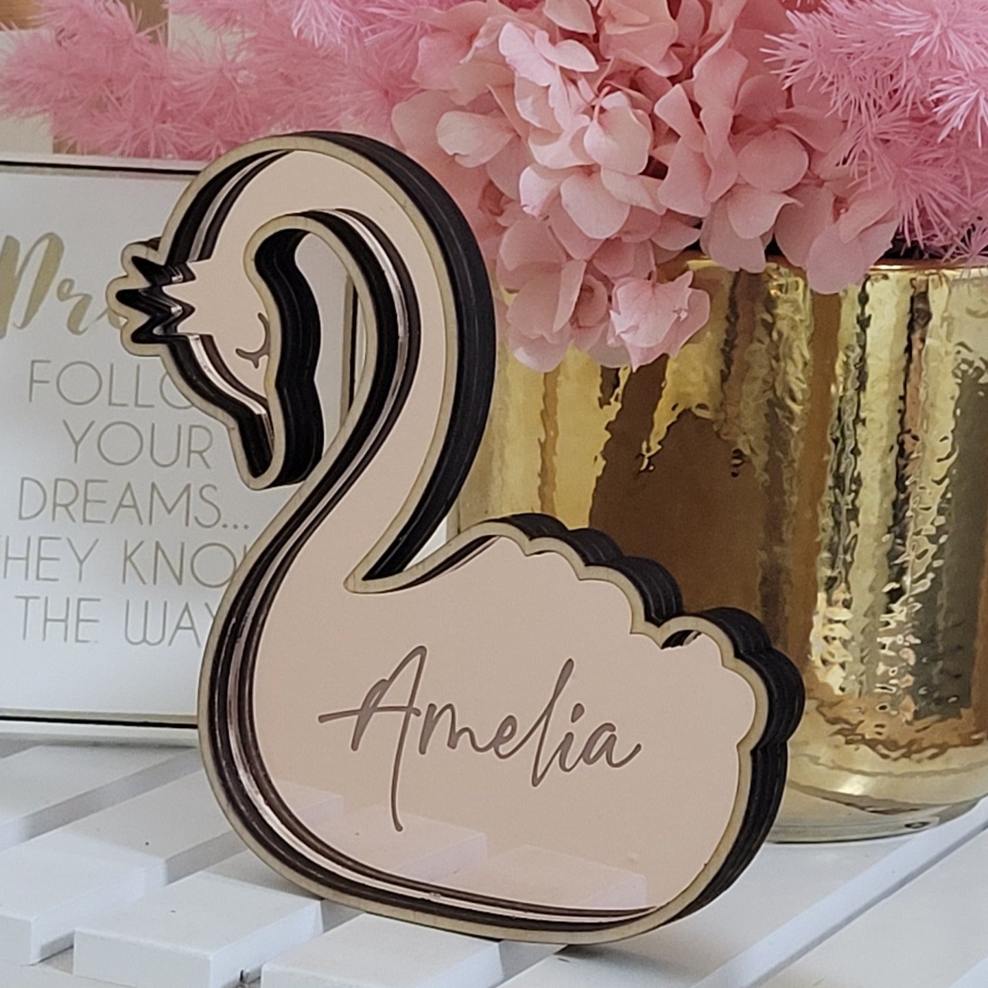 Personalised Mirror Swan Keepsake alternate view