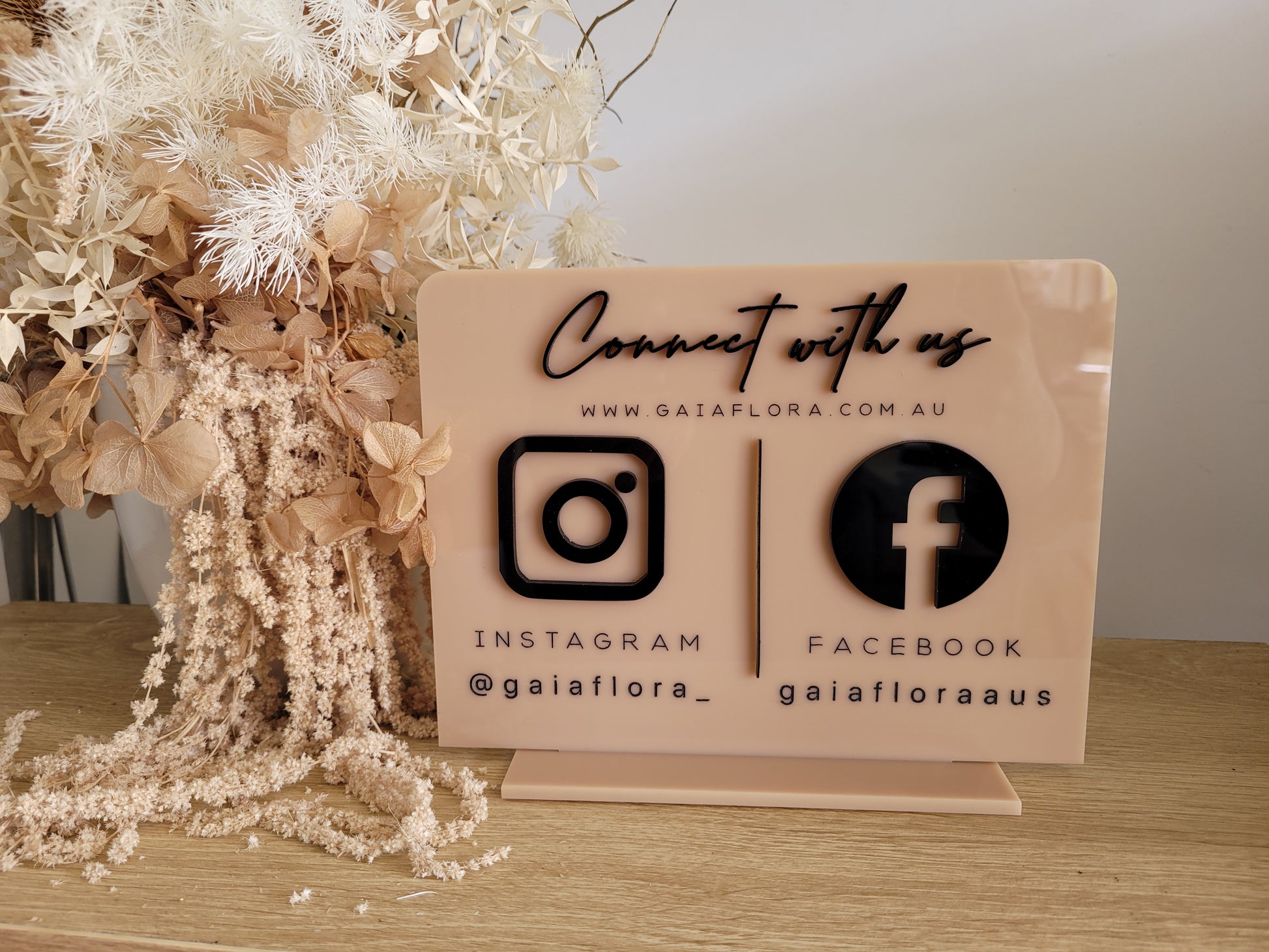 Connect With Us Business Social Sign by Gently Made