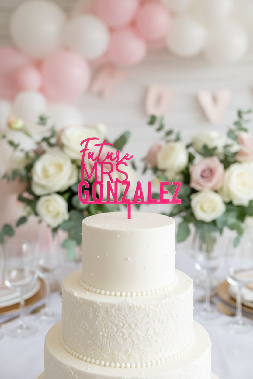 Future Mrs Cake Topper by Gently Made