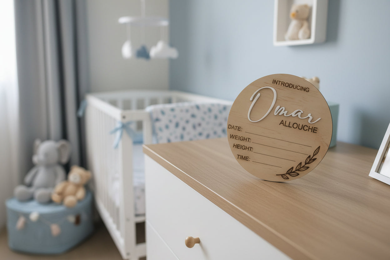 Introducing Newborn Leaf Name Plaque by Gently Made