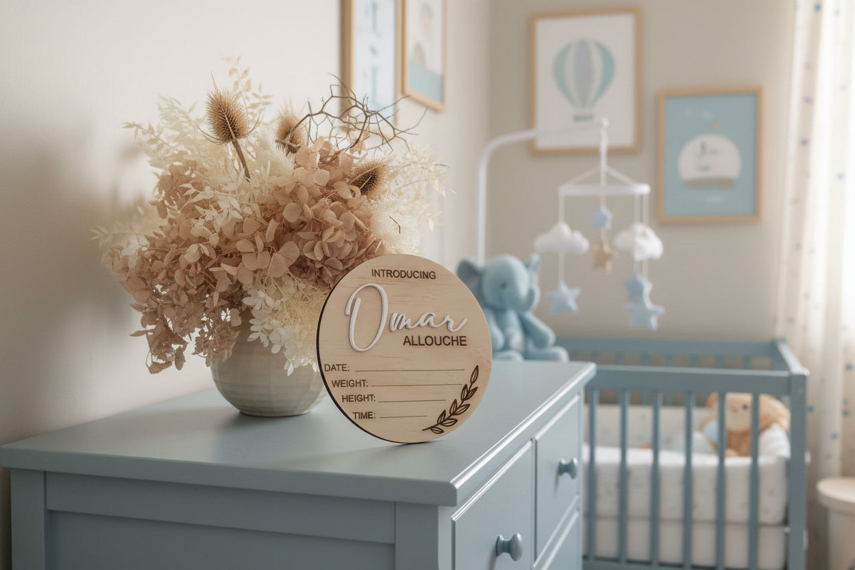 Introducing Newborn Leaf Name Plaque alternate view