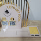 BAR QR Square reader Social sign with Business card holder detail view