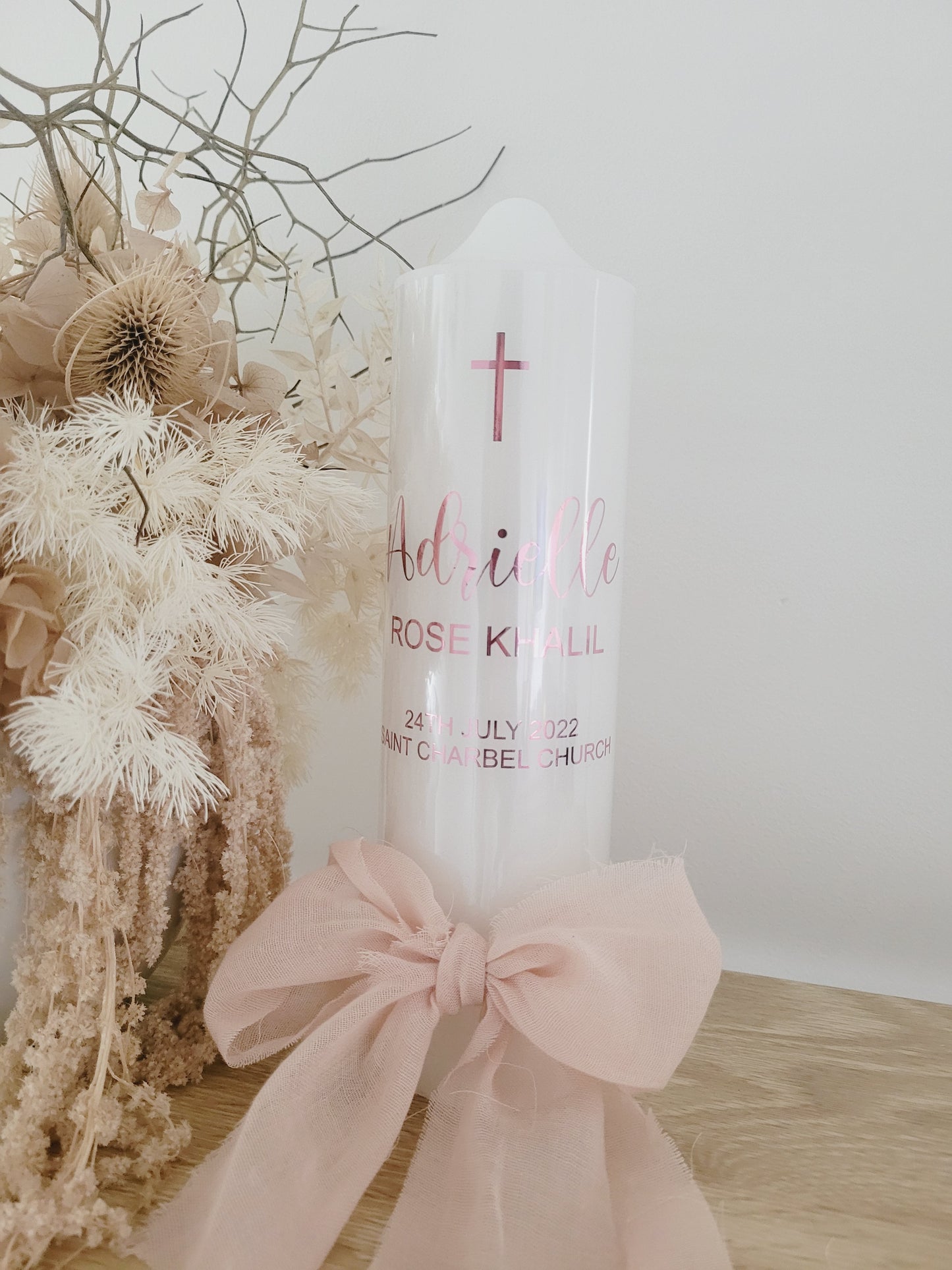 Baptism Package with Raw Edge Ribbon alternate view