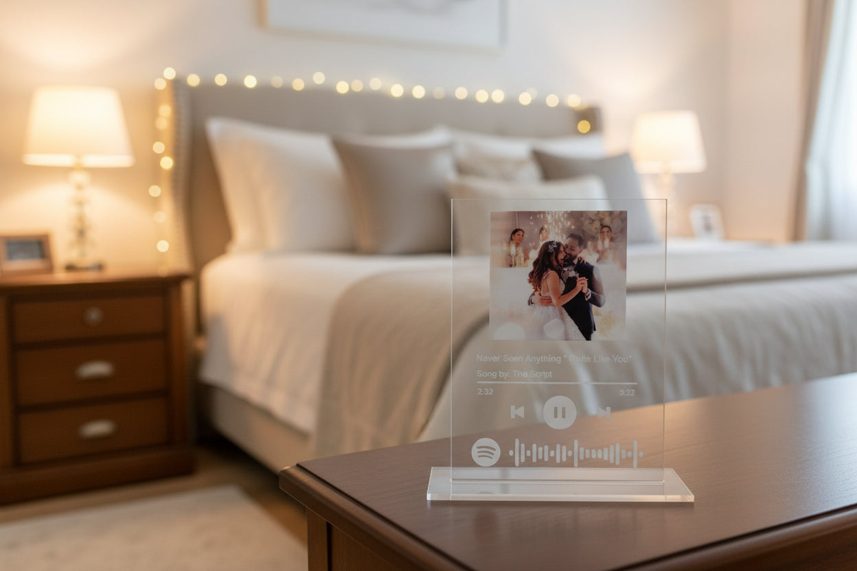 Illustrated Spotify Code | Wedding gift | Picture frame | Acrylic picture stand by Gently Made