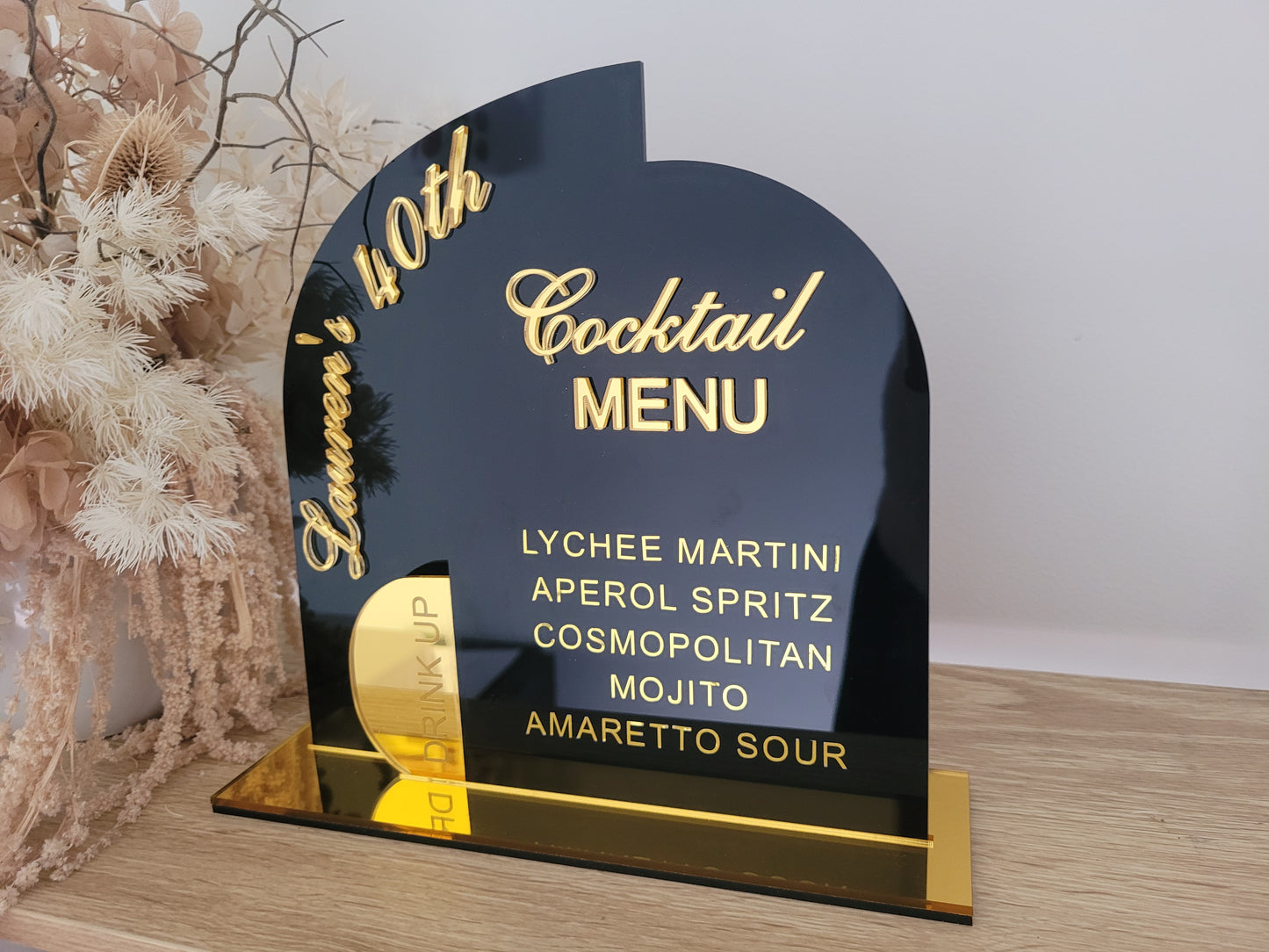 Double arch 3D Cocktail Bar menu alternate view