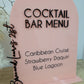 Classic Cocktail Bar Menu alternate view