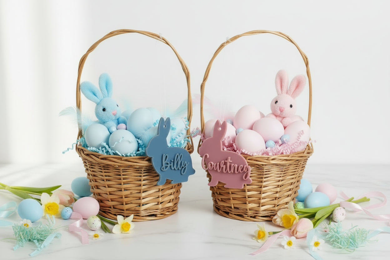 Easter Bunny 3D Acrylic Name Tag by Gently Made