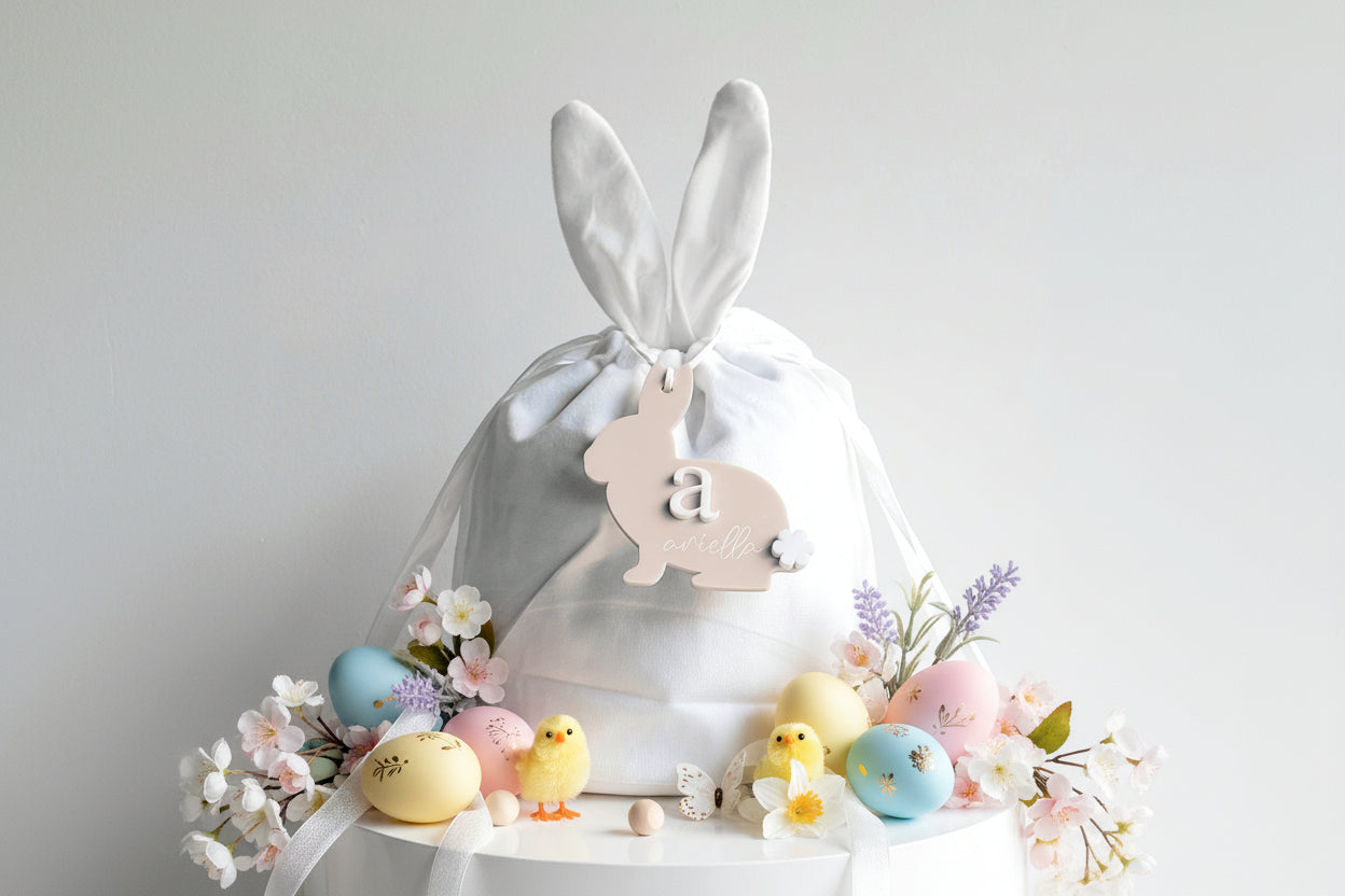 Personalised Bunny Easter Name Tag by Gently Made