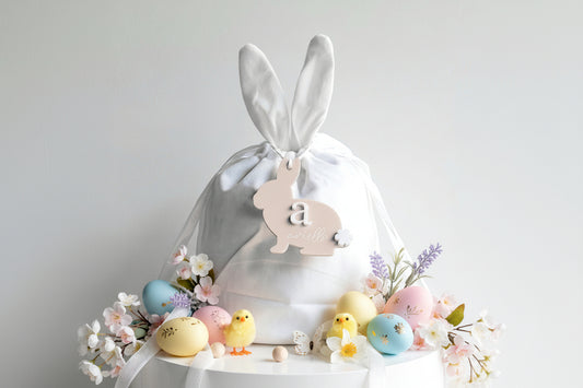 Personalised Bunny Easter Name Tag by Gently Made