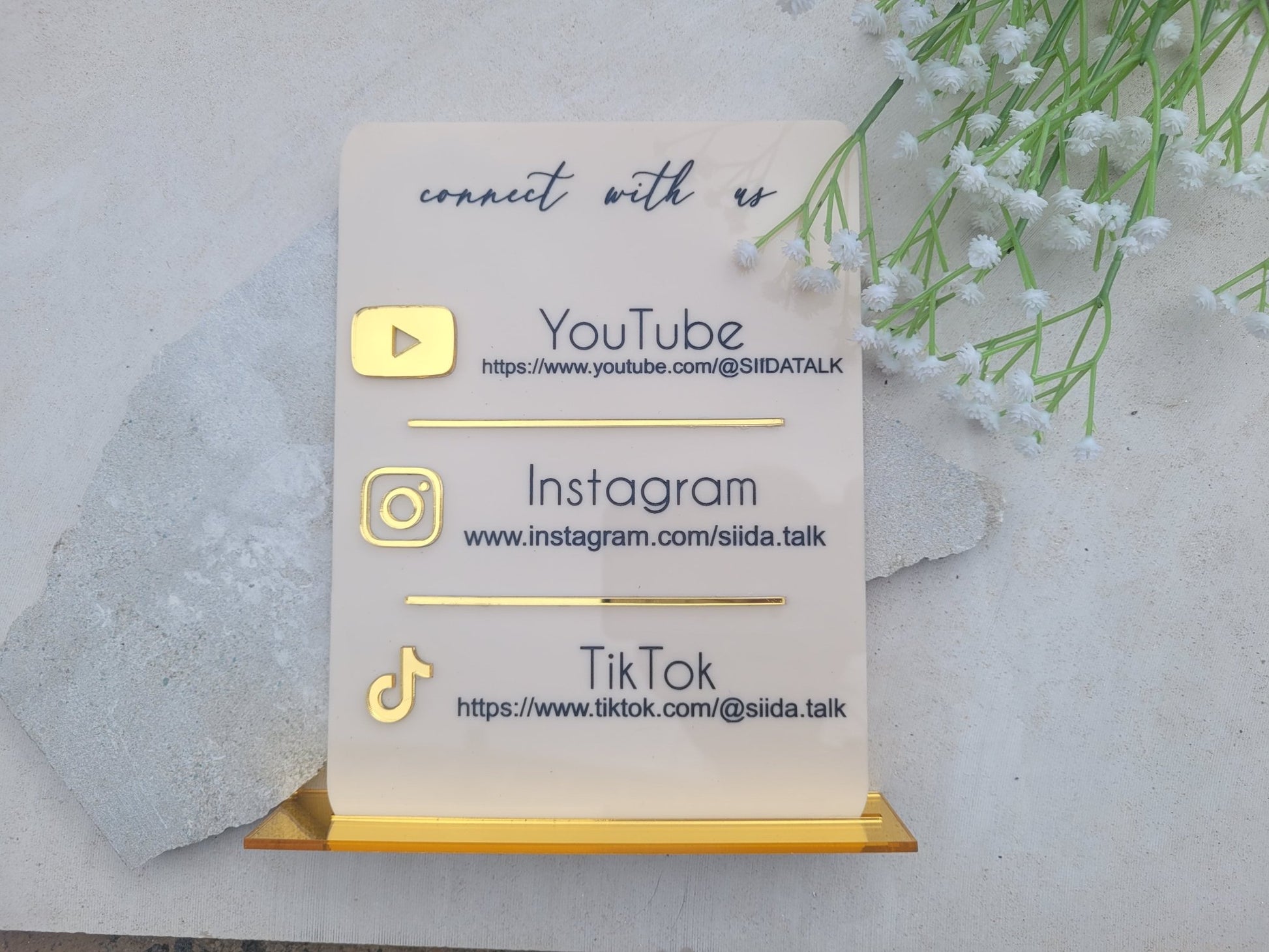 Connect with us Check In Business QR Code Sign by Gently Made