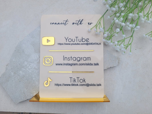 Connect with us Check In Business QR Code Sign by Gently Made