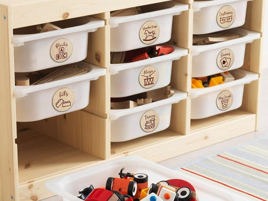 Wooden Toy storage Organization Tag Set by Gently Made