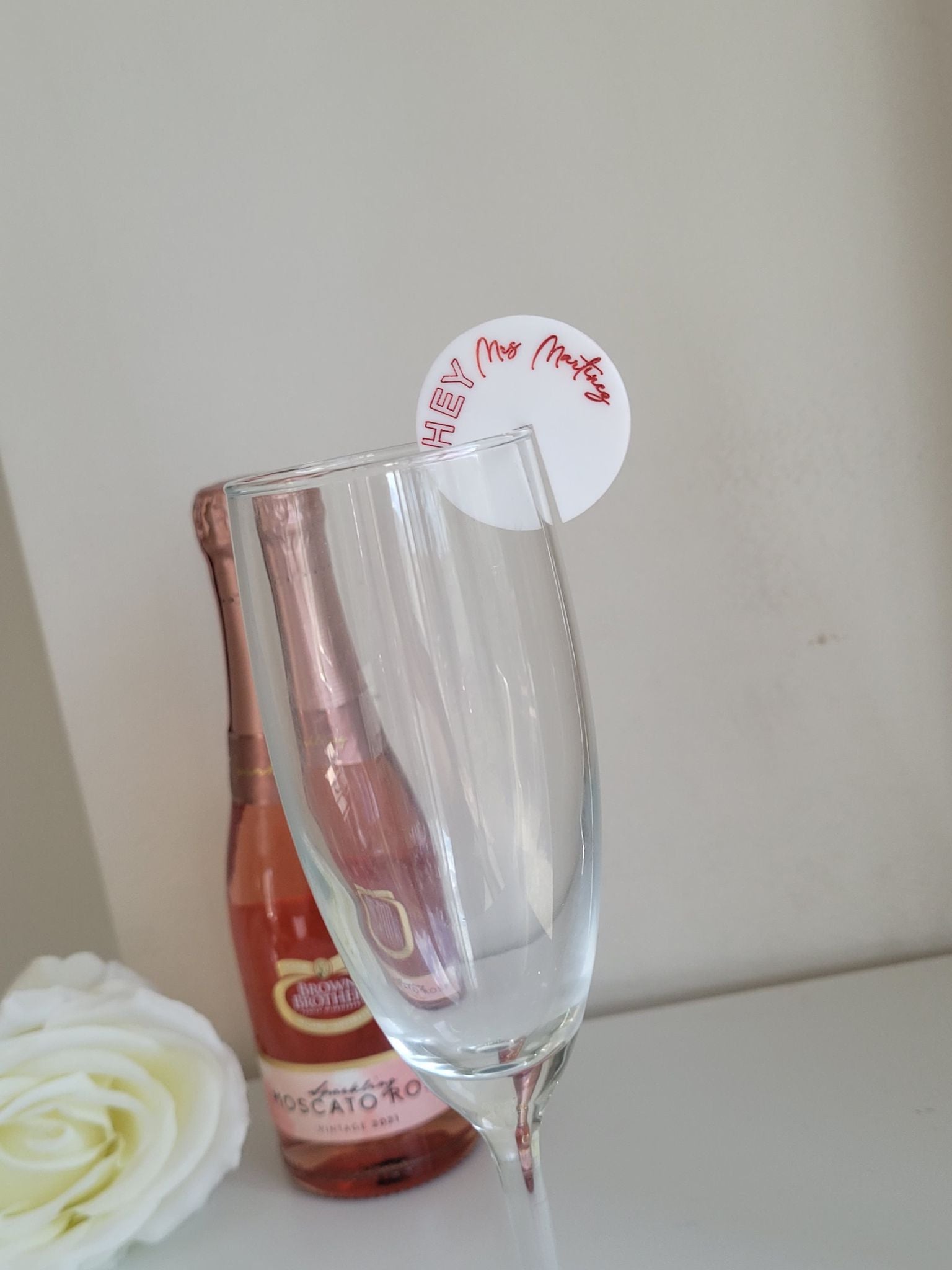 Hey! Mrs. Bridal Shower Acrylic bottle tags alternate view
