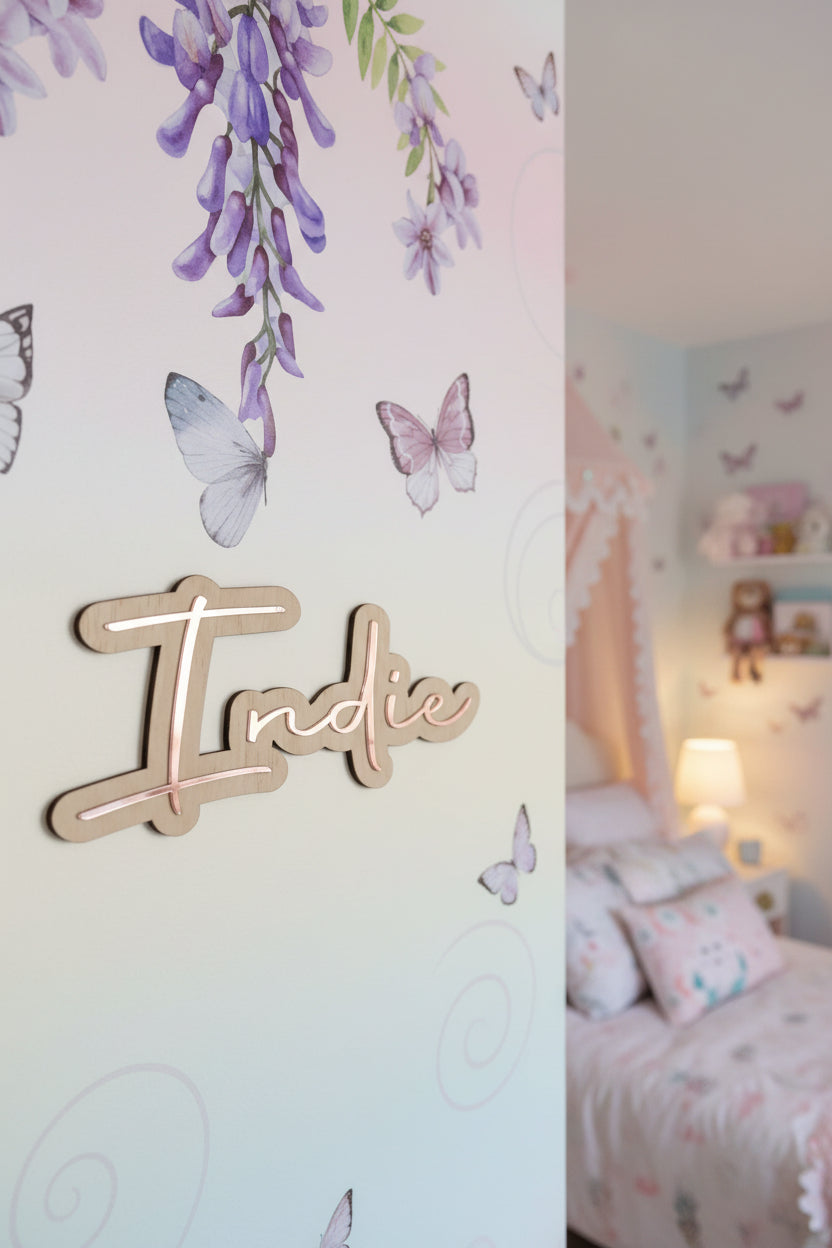 Double Layer Acrylic Name Plaque Wood and Acrylic alternate view