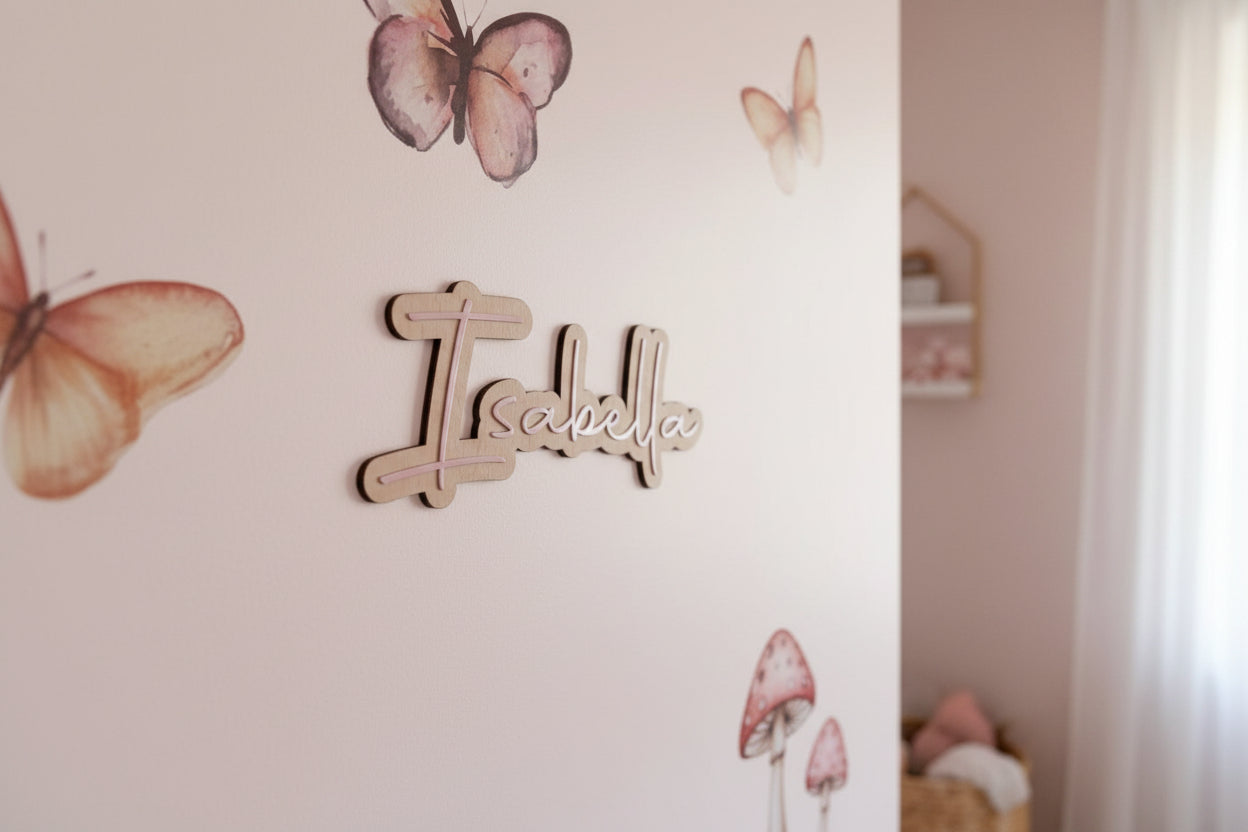 Double Layer Acrylic Name Plaque Wood and Acrylic detail view