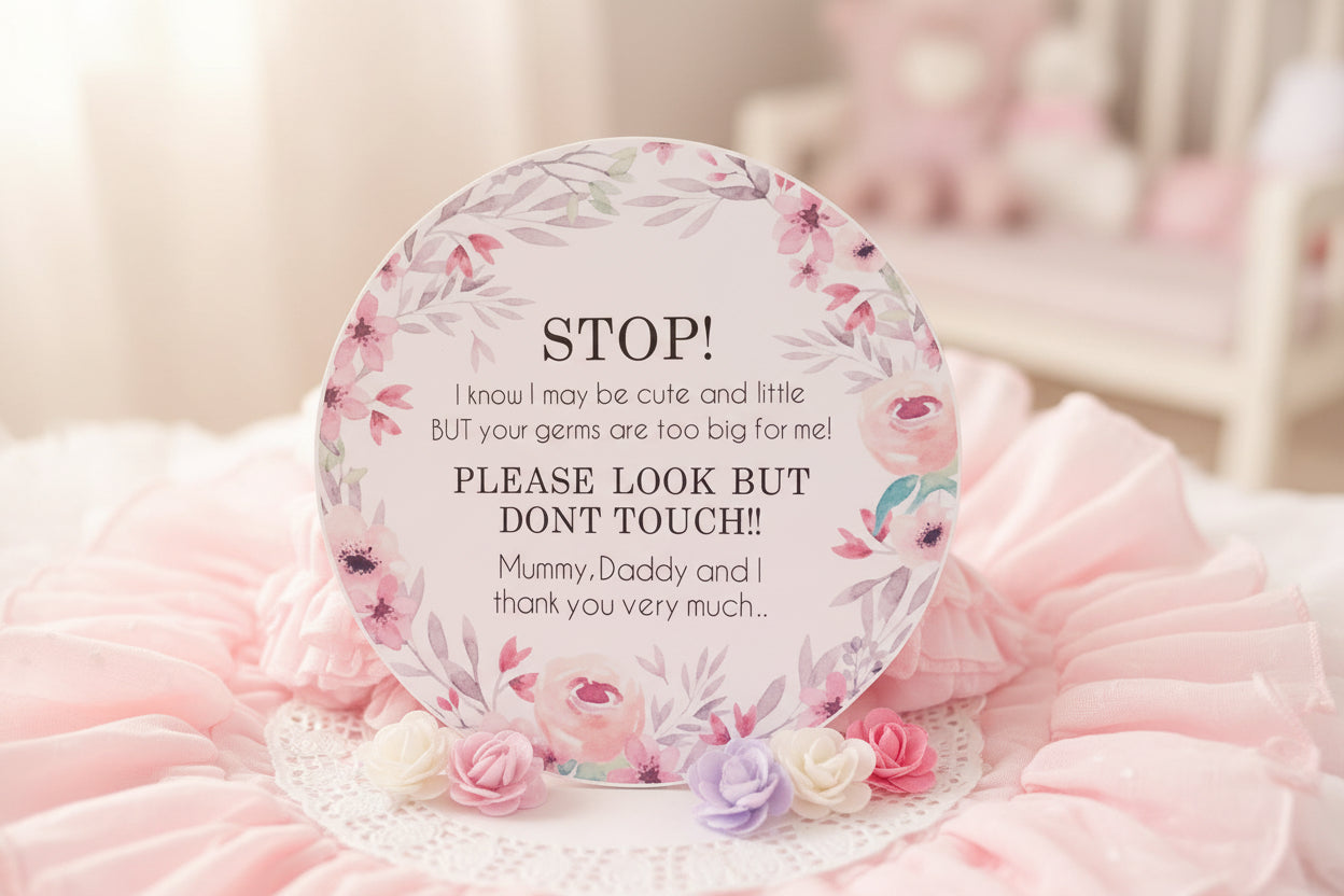 Please Don't Touch Germ Plaque | Pram or Capsule by Gently Made
