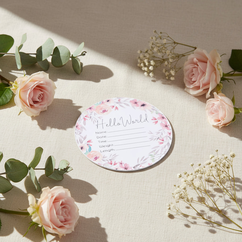 Birth Announcement Plaque | Hello World alternate view