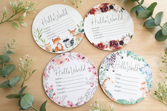 Birth Announcement Plaque | Hello World by Gently Made