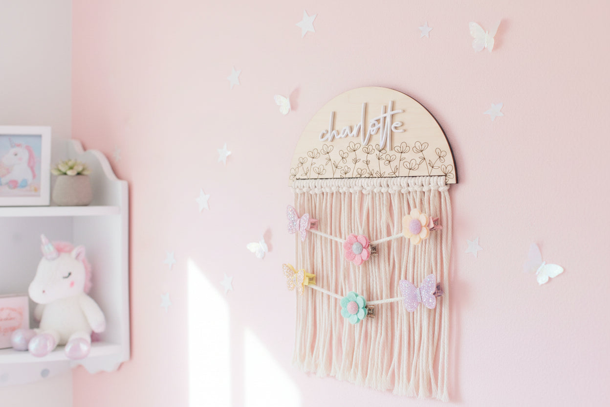 Personalized Clover Bow Hanger by Gently Made