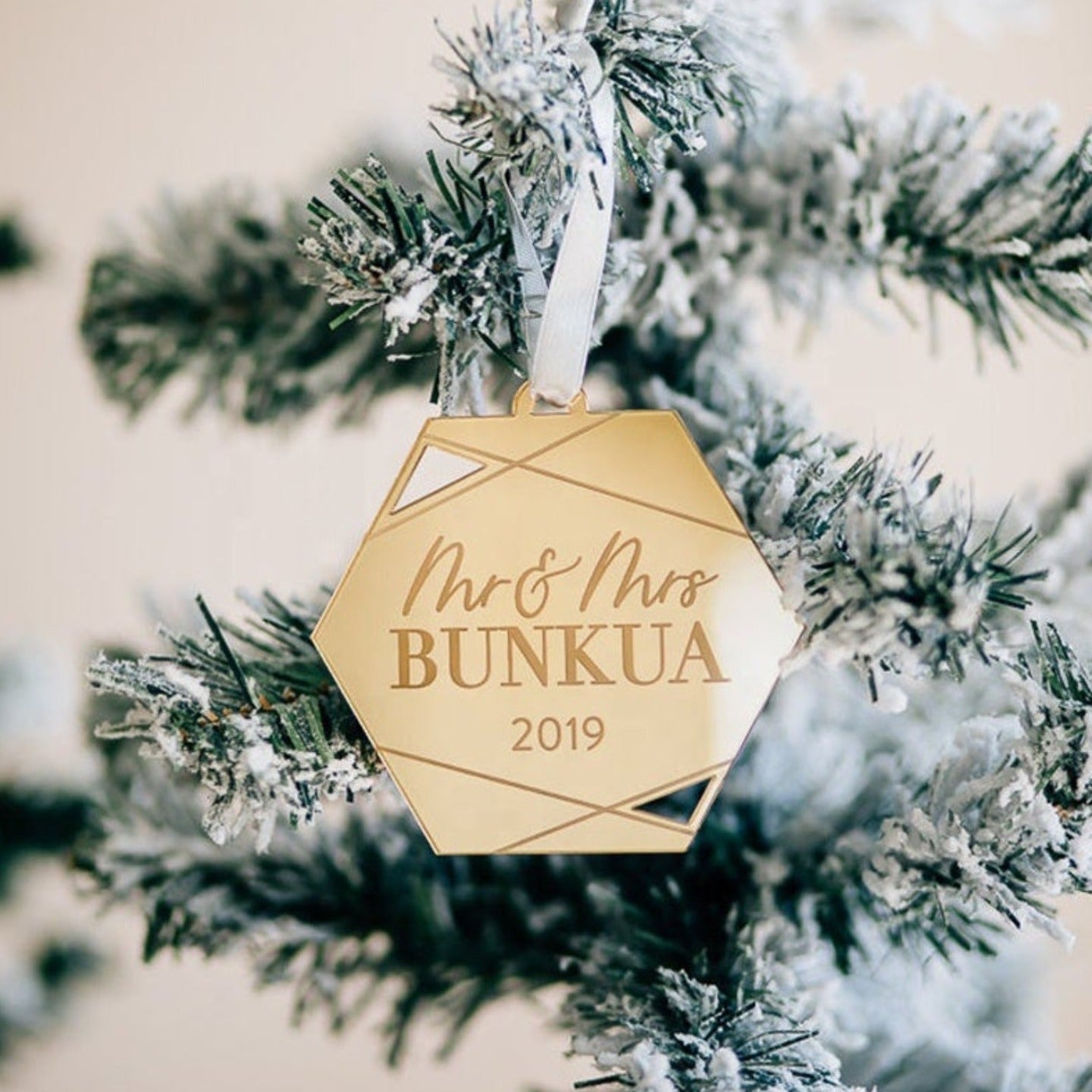 Mr and Mrs Christmas Ornament by Gently Made