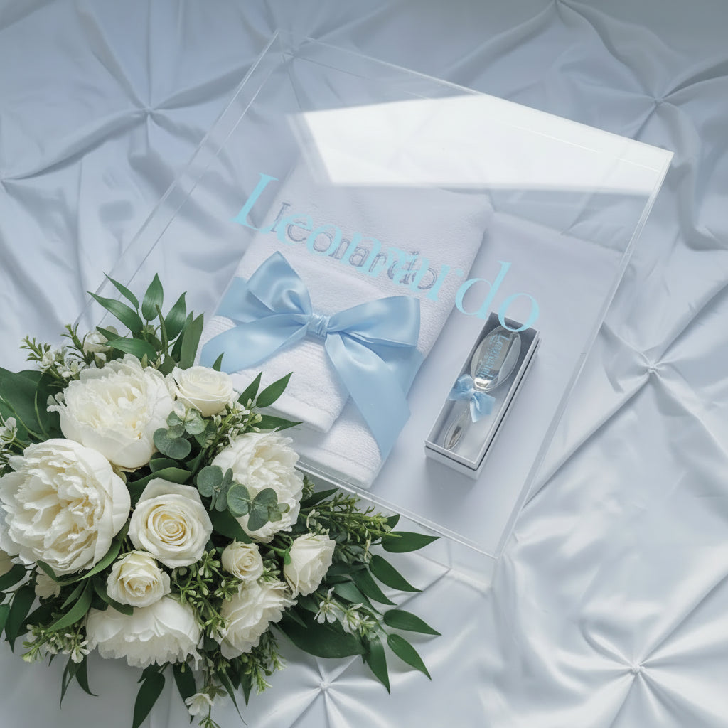 "Sky" Acrylic Baptism Box Set Package alternate view