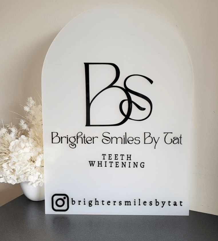 Arched Custom Business Sign by Gently Made