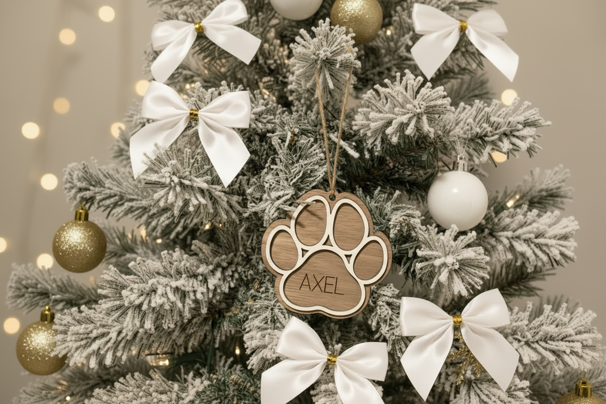 Christmas Paw Ornament by Gently Made