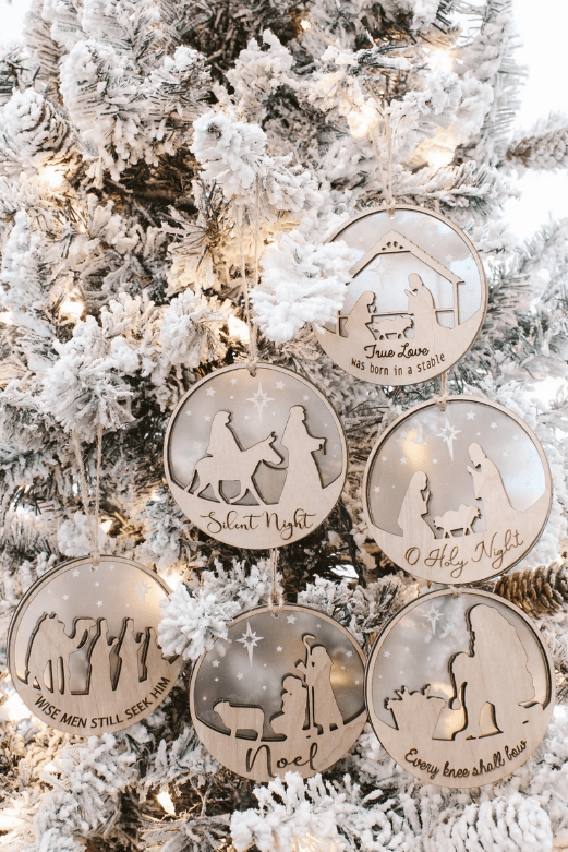 Religious Christmas Tree Ornament Set by Gently Made