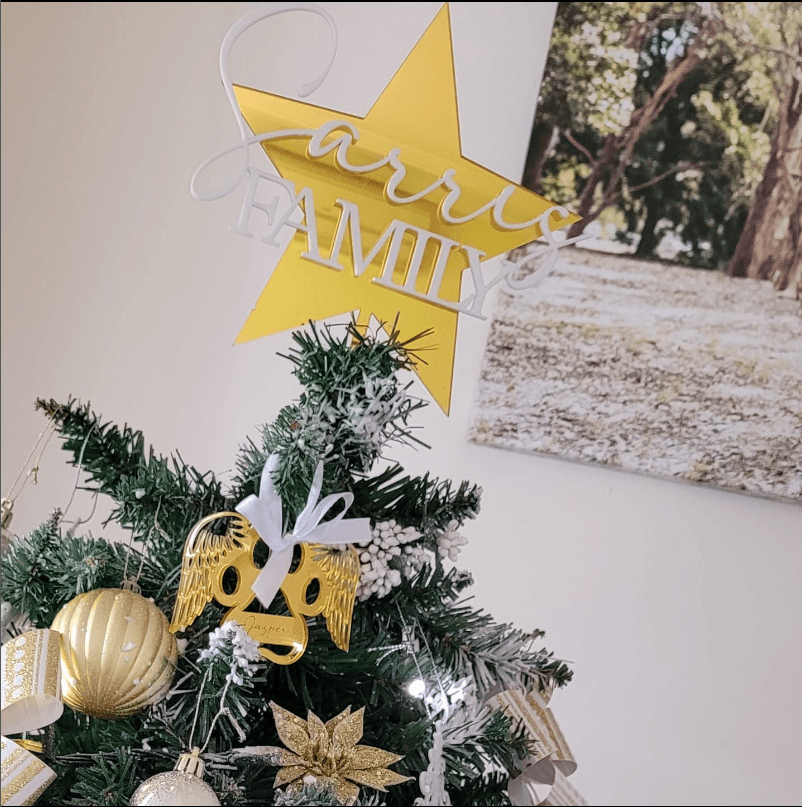 3D Family Personalised Christmas Star by Gently Made