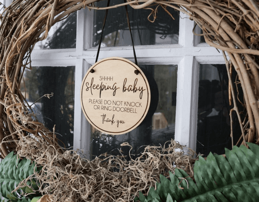 Shhh baby sleeping sign by Gently Made