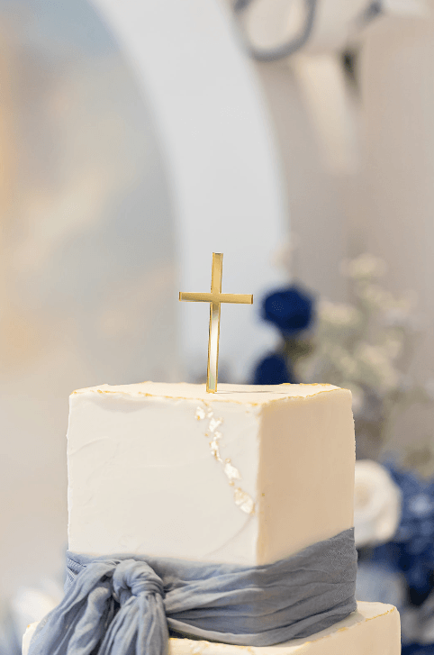 Acrylic Cross Cake Topper alternate view