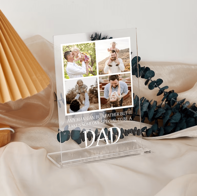 Gift for Dad | Personalized Father and Kids Photo Plaque | Custom Photo Acrylic Sign | Fathers Day Gift | Gift for Daddy | Dad Gifts alternate view